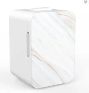 Mini geladeira compacta de mármore, geladeira de maquiagem de 8l 10l