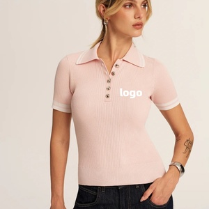 <span class=keywords><strong>Polos</strong></span> <span class=keywords><strong>de</strong></span> <span class=keywords><strong>Mujer</strong></span> Personalizados con Logotipo Bordado, Tejido Acanalado, Corte Ajustado, Manga Corta - Product Image 1