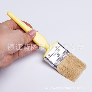 Pinceau plat à poils de porc mélangés, manche en plastique, 12-20 mm, pour peinture et nettoyage - Product Image 2