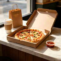 Boîte d'emballage pour pizza biodégradable écologique personnalisée OEM ODM d'usine, 6/7/8/9/10/12 pouces, boîte rigide en carton ondulé résistant à la graisse