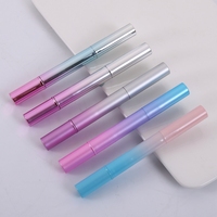Stylo distributeur cosmétique transparent en plastique de 2 ml avec logo personnalisé, pour huile à cuticules, rouge à lèvres, brillant à lèvres, type stylo à bille avec pinceau