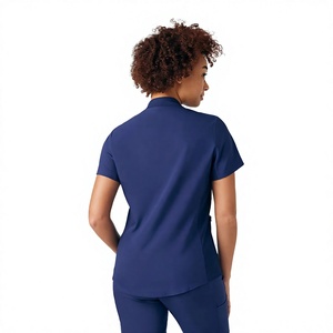 Ensemble de Blouse et Pantalon Médical pour Femme, Col en V, Manches Courtes, Uniforme d'Infirmière, Tenue de Travail Personnalisée pour le Secteur de la Santé, OEM pour Professionnels de la Santé - Product Image 4