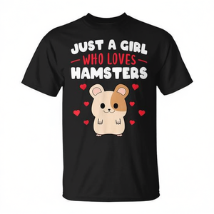 Juste une fille qui aime les hamsters, t-shirt mignon avec hamster syrien - Product Image 2