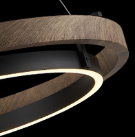 TSINYE LED lustre à gradation lustre anneau moderne pour salle à manger ferme lustre en bois éclairage avec télécommande