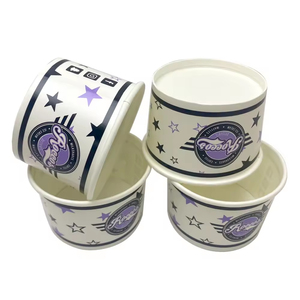 High Quality Custom Printed <b>Disposable</b> Paper <b>Cups</b> Wholesale Ice Cream Paper <b>Cup</b> With Lid - Product Image 4