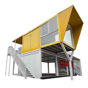 Casa Contenedor Modificada de Diseño Moderno Rectangular para Tienda, de Dos Pisos con Escaleras - Product Image 1