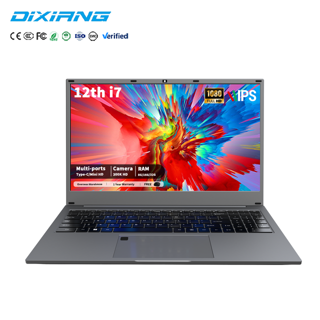 Core I7 12th Gen New Laptop 8GB RAM 256GB SSD 15.6" Notebook for Business Metal Wireless UK