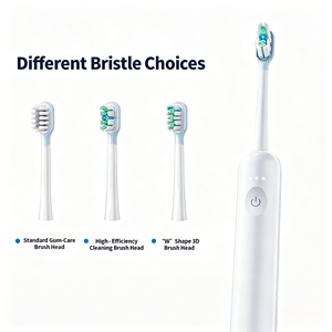 Brosse à dents vibrante sonique, 60 °   Nettoyage par oscillation, stérilisation hautement efficace, verrouillage de voyage portable, plusieurs têtes de brosse - Product Image 1