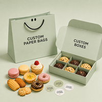 Boîte à biscuits au lait biodégradable de qualité alimentaire avec logo personnalisé, emballage cadeau de boulangerie en papier résistant à la graisse, pliable et durable, pour beignets