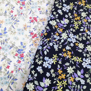 Tissu de chemise floral de popeline imprimé numérique personnalisé, vente en gros, tissu de mousseline de pelouse 100% coton par la cour pour vêtements - Product Image 5