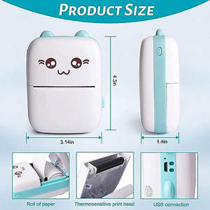 Mini imprimante d'autocollants en plastique pour smartphone, papier thermique sans encre, rouleau thermique et autocollant pour IOS et Android en stock - Product Image 5