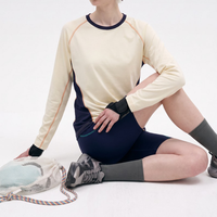 T-shirt de sport à manches longues H-Line color block, manches raglan, haut d'extérieur, nouvelle collection automne pour la randonnée – Vente chaude directe usine