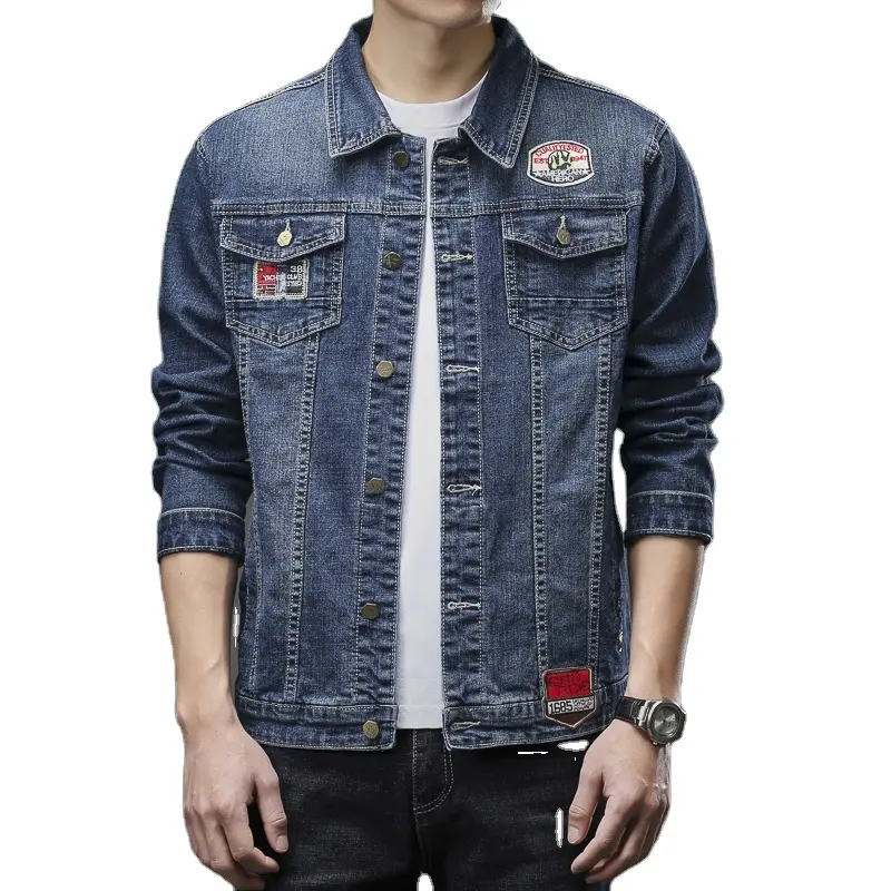 Men's denim coat 2024 new autumn winter fried street coat Korean version of the trend casual baseball jacket Fleece