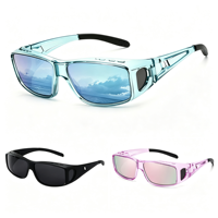 Lunettes de soleil sport enveloppantes à porter par-dessus, verres polarisés en PC, monture en plastique, protection UV400, pour hommes et femmes, cyclisme, pêche