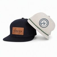 Casquette de baseball de luxe personnalisée à 5 panneaux, unisexe, respirante, 100 % coton, style sportif, protection solaire, logo en cuir, visière incurvée