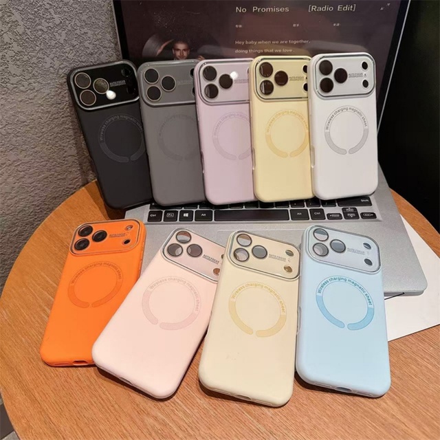 Big Camera Frame Liquid Silicone Magnetic Animation Phone case for iphone 17 16 15,for I Phone 17 Pro Max Liquid Silicone case