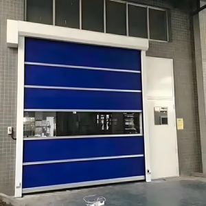 Porte automatique industrielle de levage d'induction de porte de volet roulant rapide de <span class=keywords><strong>PVC</strong></span> fait sur commande pour la porte commerciale transparente de salle de voiture - Product Image 6