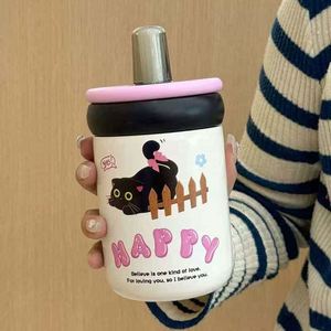 316 Stainless Steel Insulated Water Bottle Pop-Up Lid Portable Thermal Bottle <b>Large</b> Capacity Food Grade Travel Mug - Product Image 3