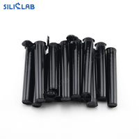 Tube d'emballage pré-fumeur 115mm noir/Transparent cône plastique Tube stockage Cigarette tabac cigare