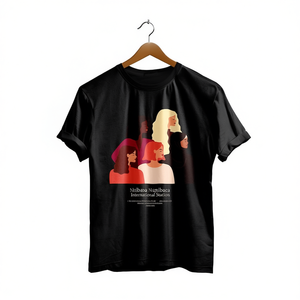 T-shirt grafica da donna con stampa Empowered Women, regalo per la Giornata Internazionale della Donna, casual, girocollo, manica corta, 100% cotone - Product Image 1