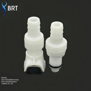 Raccord rapide en plastique pour tuyau 1/4" 5/16" 3/8" avec valve, connecteur <span class=keywords><strong>de</strong></span> raccordement pour système d'air / ligne pneumatique - Product Image 1