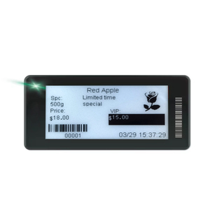 Coque noire <span class=keywords><strong>2</strong></span>.9 "Epaper Esl Affichage d'étiquettes d'étagère électronique quatre couleurs avec Esl Not Brand Station Smart E-Ink Affichage des étiquettes de prix - Product Image 1