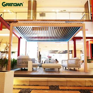 Pergola à persiennes bioclimatique en aluminium motorisé étanche pour les loisirs de plein air et l'abri d'auto en acier pour les villas - Product Image 1