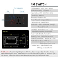 Pour Tuya Smart WiFi interrupteur de commande d'éclairage mural 86x86mm interrupteur de rideau tactile avec cadre en métal Max. Courant 10A