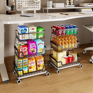 Kitchen Storage Cart 5 Tier Metal <b>Rolling</b> Rack With Wheels For <b>Fruit</b> Vegetable Organization In Kitchen - Product Image 3