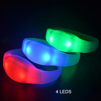 Venta al por mayor Luminous Glow Logo Color Rfid Lumineux Pulseras Sound Activated Wristband Printing Silicone Nfc Custom Led Bracelet