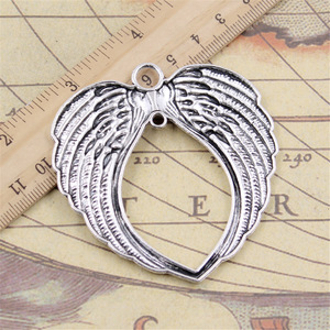 Breloques ailes d'ange 74x69mm tibétain argent couleur pendentifs Antique fabrication de bijoux bricolage artisanat fait main - Product Image 3