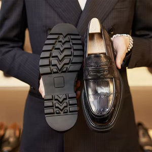 Zapatos Formales de Hombre de Cuero Negro, Zapatos Oxford de Cuero con Suela Gruesa y Cordones, Zapatos de Oficina Formales y Casuales de Negocios - Product Image 4