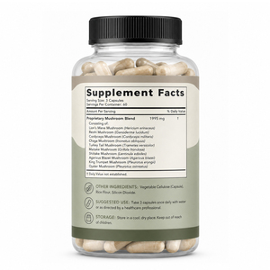 Cápsulas de Complejo de Hongos Mixtos Orgánicos, Veganos, Sin Gluten, Naturales y Bajos en Grasa, Suplemento Inmunológico para Adultos, No Apto para Mujeres Embarazadas - Product Image 6