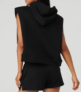 Manufacturer Women Streetwear Cropped Tops Sleeveless Hoodies <b>Gym</b> <b>Hoodie</b> - Product Image 5