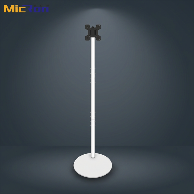 Sturdy Anti Tip White Base 14-32 Inch 360 Rotation Swivel VESA 100 100 Desktop Pedestal Monitor TV Stand Mobile TV Mount