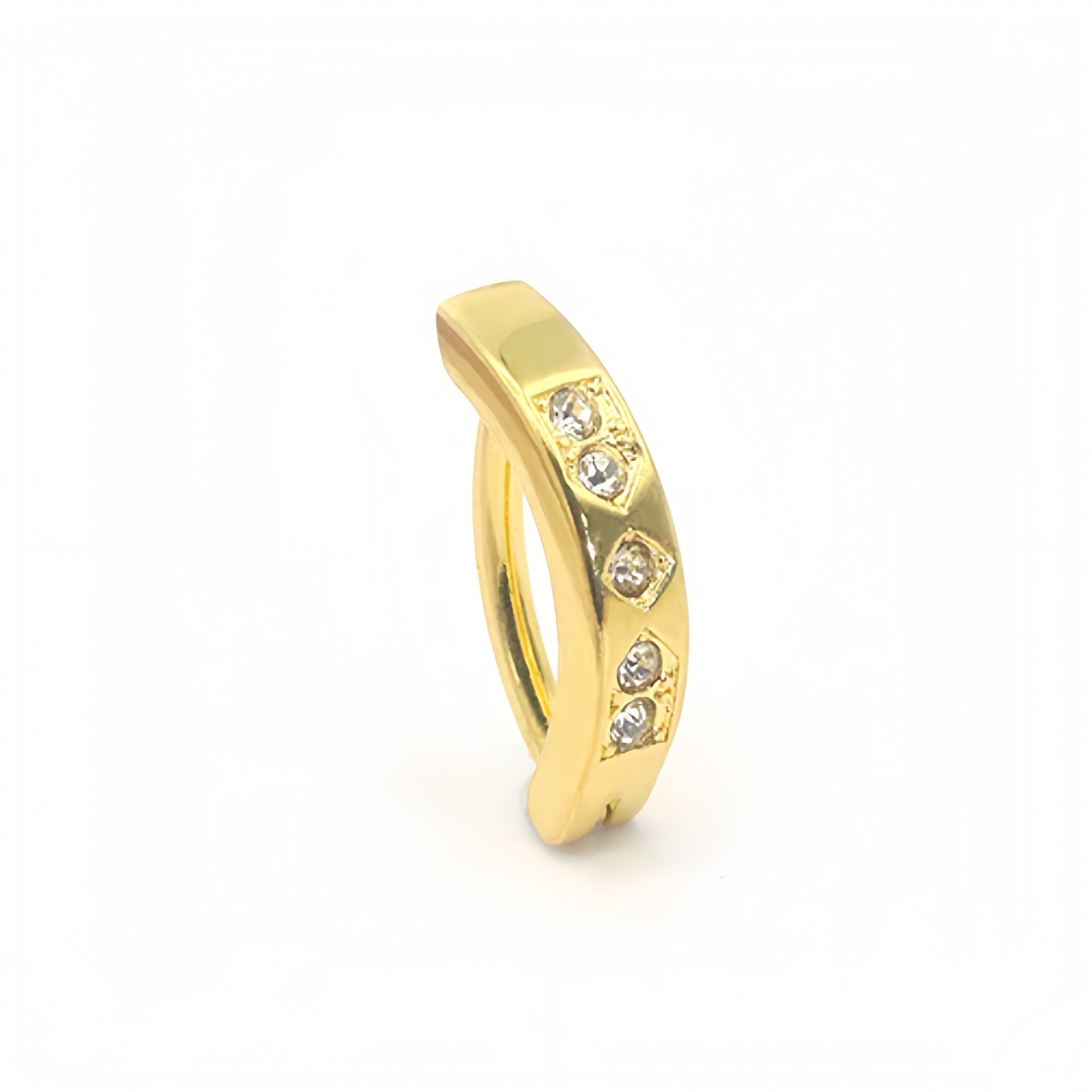 Estilo C dorado (circonita cúbica de cinco diamantes)