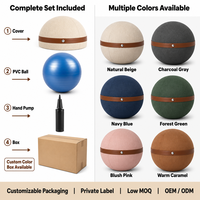 Housse de ballon de yoga en lin personnalisée OEM, couleur et taille sur mesure, protège-ballon d'équilibre pour l'entraînement physique et le fitness