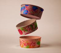 Récipients à emporter personnalisés pour restaurant nourriture soupe de riz bols à salade en carton biodégradables jetables en papier kraft avec couvercle