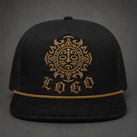 Casquette Trucker 5 Panneaux Vintage Personnalisée avec Broderie, Visière en Mousse et Filet, Style Urbain Chicano Côte Ouest, Vente en Gros