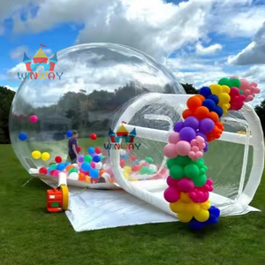 Maison à bulles gonflable transparente <span class=keywords><strong>pas</strong></span> chère avec décorations de ballons colorés, aire de jeux commerciale en PVC pour enfants, idéale pour le jeu et la location - Product Image 1