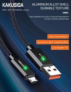 Cable de Datos de Carga Inteligente KAKUSIGA KSC-967 USB a Micro 2.4A, Chips Inteligentes de Filtrado, Carga Segura, Luz LED, 1 Metro - Product Image 2