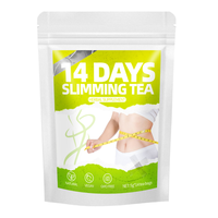 Sachets de thé détox minceur sans sucre, décaféiné pur, faible MOQ, en vrac, pour adultes, à base de plantes, pour une cure de 14 jours