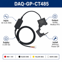 Capteur de courant alternatif RS485 Modbus RTU, transformateur de courant à noyau divisé 0-1500A Classe 1.0, personnalisé pour équipement AC et surveillance OEE