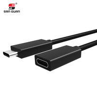 SANGUAN USB3.1 Schnellladekabel PD100W Typ-C Buchse Verlängerung 5A Reines Kupfer Geflochtene Abschirmung für Computer und Kopfhörer