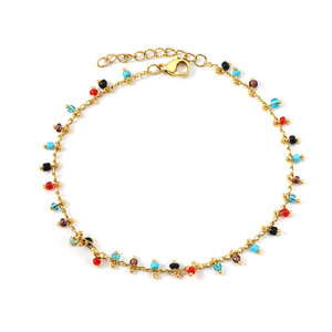 European American Style Mixed <b>Color</b> <b>Beaded</b> Anklet Zinc Alloy Women Beach Foot Ornament CA10010MG - Product Image 5