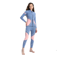 DIVESTAR Jaket Selam Wanita Ukuran Besar 2mm Neoprena Tahan Air Bernapas Lengan Panjang Atasan Celana untuk Aerobik Air dan Menyelam