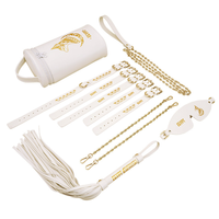 Combinaison d'entraînement et de contention de luxe Premium SM Kits de Bondage Jeu pour adultes Bondage en cuir Sex Toys Collier de traction 5 pièces avec sac %
