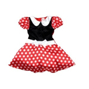 <span class=keywords><strong>Vestito</strong></span> <span class=keywords><strong>da</strong></span> Minnie Mouse per Bambine, Rosso a Pois, Costume <span class=keywords><strong>da</strong></span> Spettacolo in Raso a Trapezio con Fascia per Capelli - Product Image 5