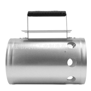 ถังใส่ถ่านพร้อมที่จับเหล็กชุบสังกะสี เส้นผ่านศูนย์กลาง 17 ซม. สำหรับทำบาร์บีคิว อุปกรณ์เสริมบาร์บีคิวทนความร้อน - Product Image 1