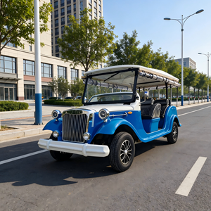Autobús Turístico Eléctrico Azul de Estilo Vintage con Aire Acondicionado - Product Image 5